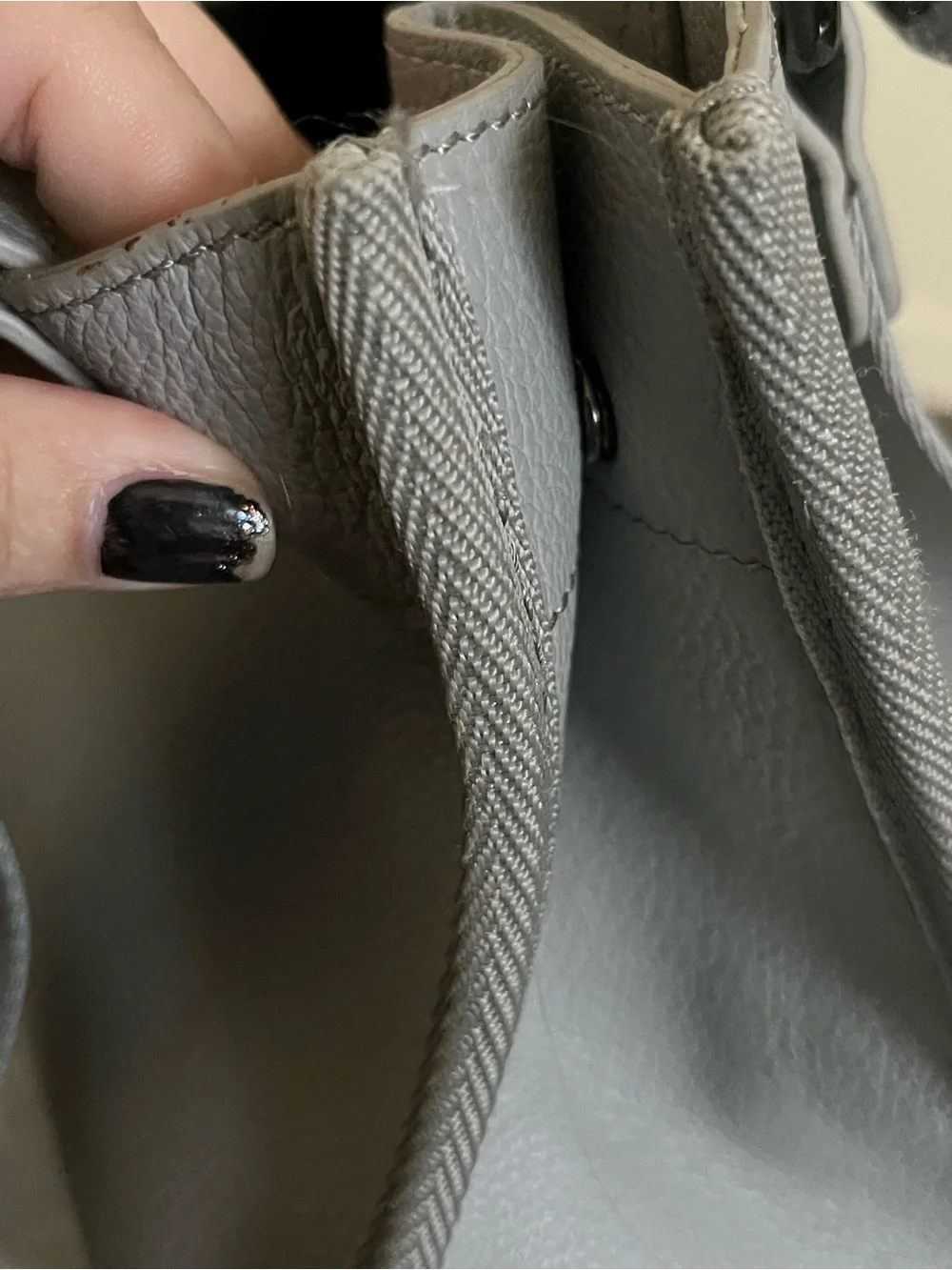 Botkier Gray Leather Bag with Branded Strap